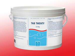 SpaCare Tab Twenty er langsomt opløselige 20 grams multitabletter, som indeholder klor, flokningsmiddel, algemiddel og pH-stabilisering. Produktet sikrer vandhygiejnen i dit spabad.