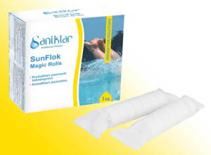 Saniklar SunFlock Magic Rolls samler de partikler i vandet, der er så små, at de ikke kan filtreres i sandfiltret, til større flokke, som kan tilbageholdes i sandfiltret.