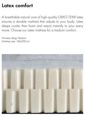 Latex madras 140x200 Natural - Standard