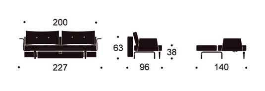 RECAST SOFA MED ARMS SIZE IN CENTIMETER