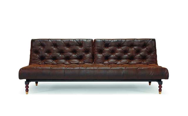 OLDSCHOOL RETRO sofa brun læder look