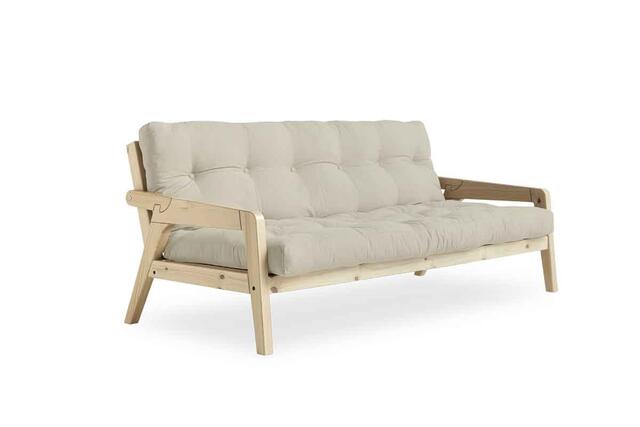 GRAB sofa frame and futon mattress with buttons.
Design of studio SAYS WHO, Karup Design.