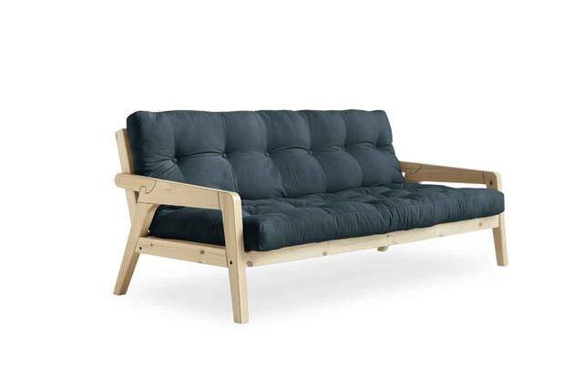 GRAB sofa stel og futon madras med knapper. 
Design af Tegnestuen SAYS WHO, for Karup Design.