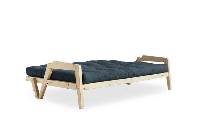 GRAB sofa stel og futon madras med knapper. 
Design af Tegnestuen SAYS WHO, for Karup Design.