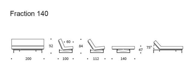 Complete Fraction sofa 140 / Latex Nordic mattress DIY