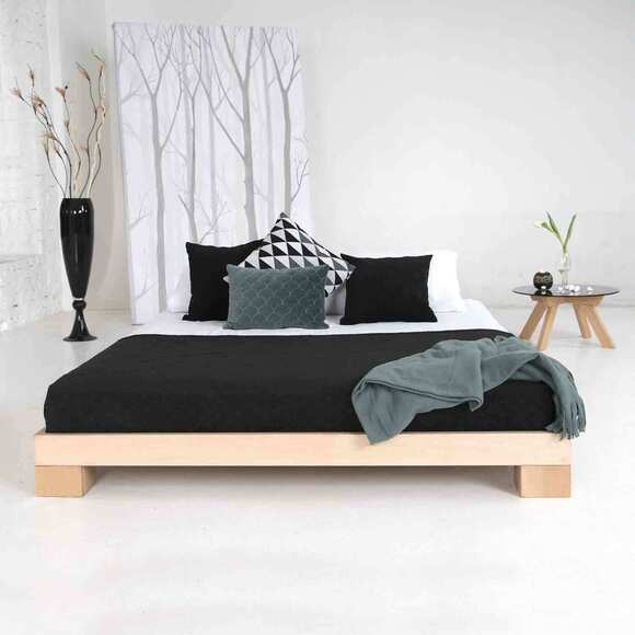 Cube bed frame 120x200 solid beech