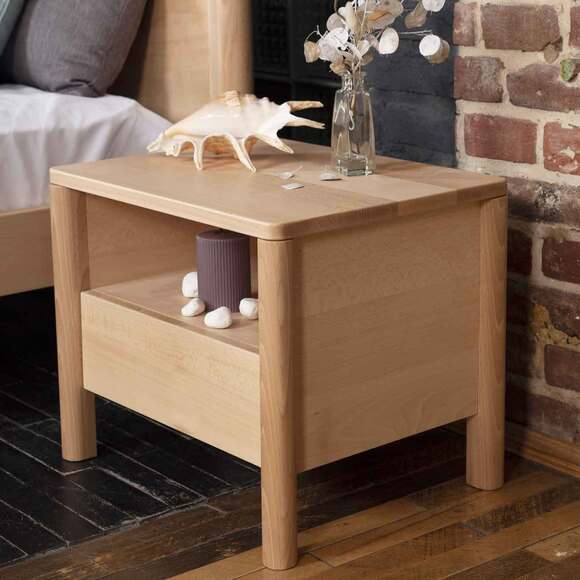 Drop bedside table with drawer