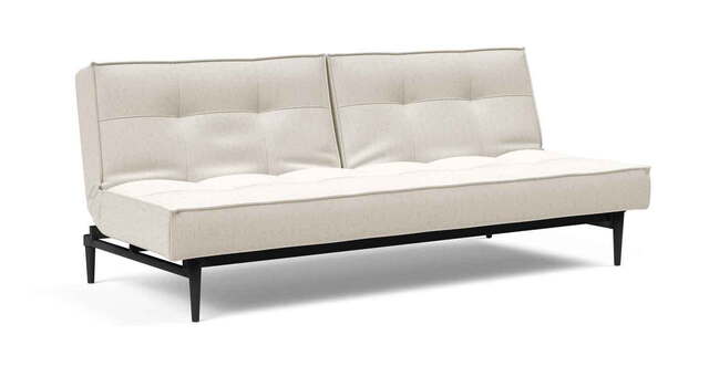 Splitback sofa STYLETTO legs black. Optional fabric