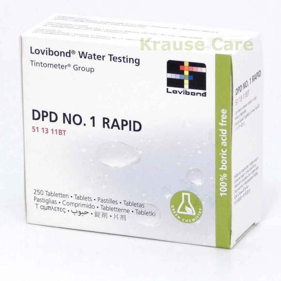 DPD nr.1 Rapid testtabletter bruges
til måling af frit klor i tablettester 
(WS-151600).
