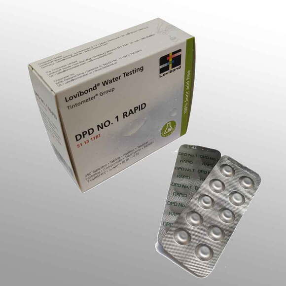 DPD nr.1 Rapid testtabletter bruges
til måling af frit klor i tablettester 
(WS-151600).