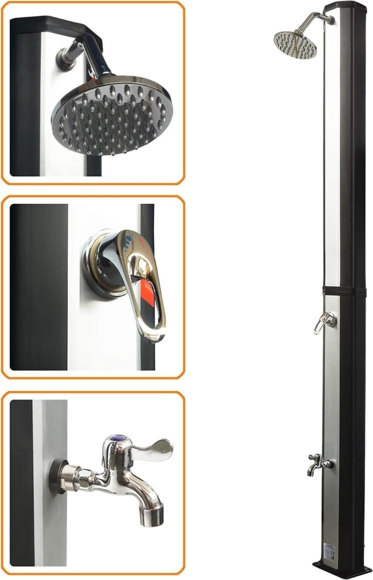 Garden shower solar Silver 35L