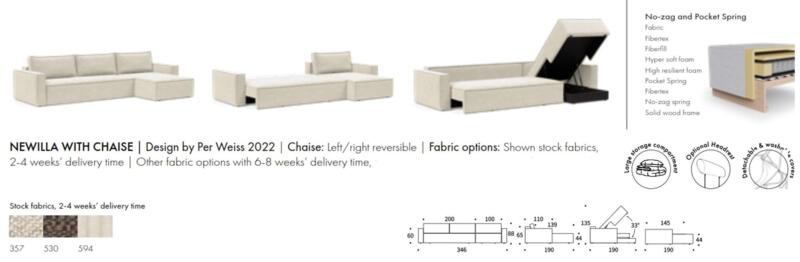 Newilla Sofa Bed With Lounger