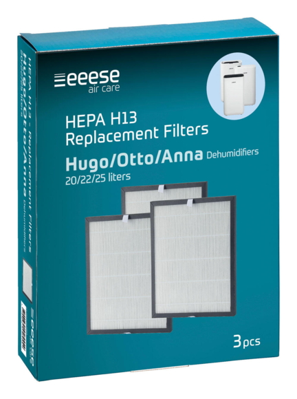 HEPA FIlter 3-Pack for Hugo, Otto, Anna affugtere