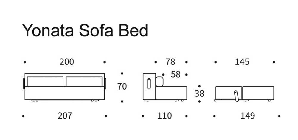 YONATA sofa Dess.580 Blaa - UDSTILLINGS MODEL