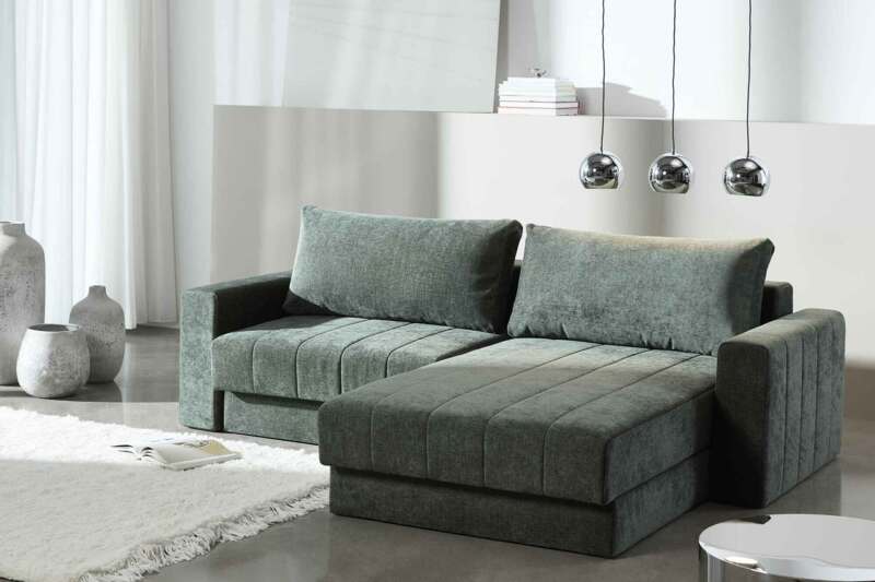 Akello sofa bed with chaise and armrests DIY