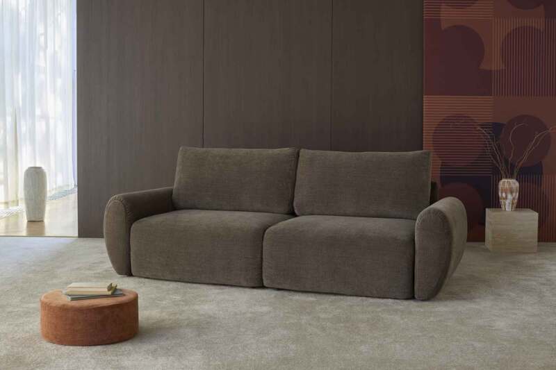 Norum Sofa Bed with Curve Arms fabric Dess.411