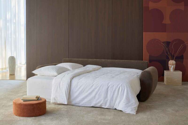 Norum Sofa Bed with Curve Arms fabric Dess.411