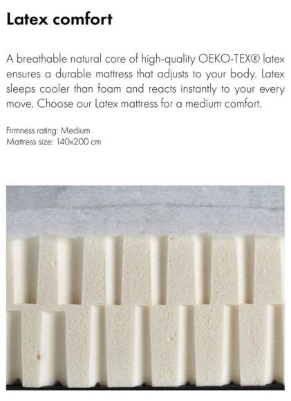 Latex madras 140x200 Natural - Standard