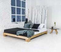 Cube bed frame 220x220 solid beech